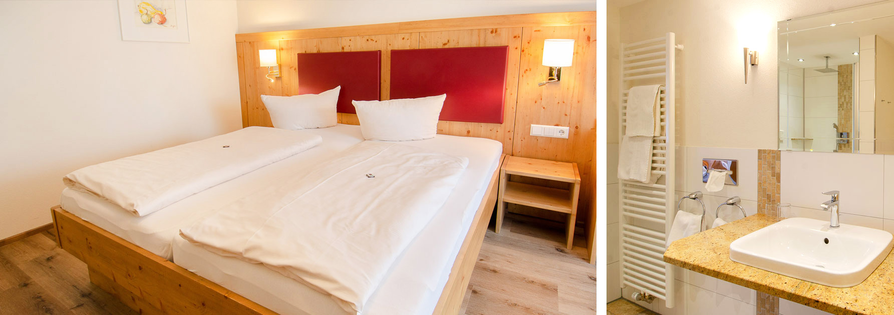 Hotelzimmer - Schlafzimmer und Bad